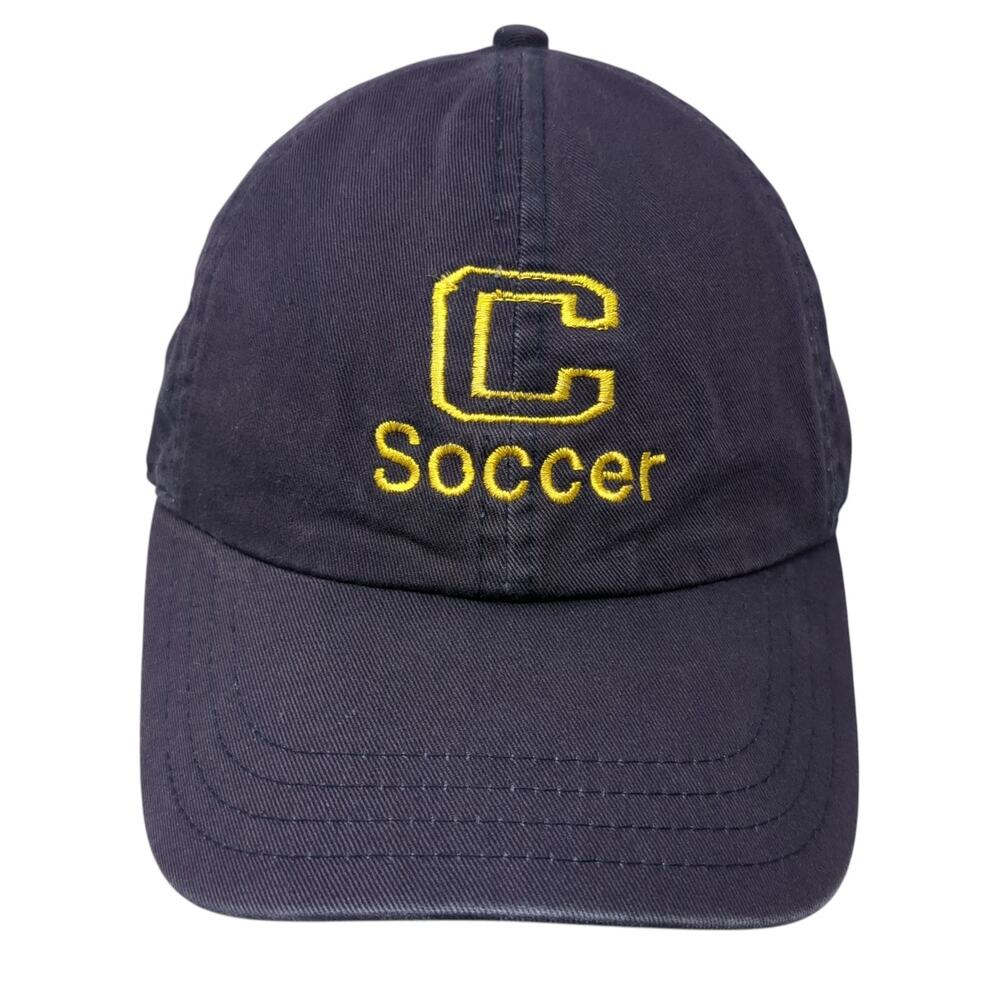 C Soccer Slideback Hat Solid Blue One Size Adjustable Embroidered Hyp